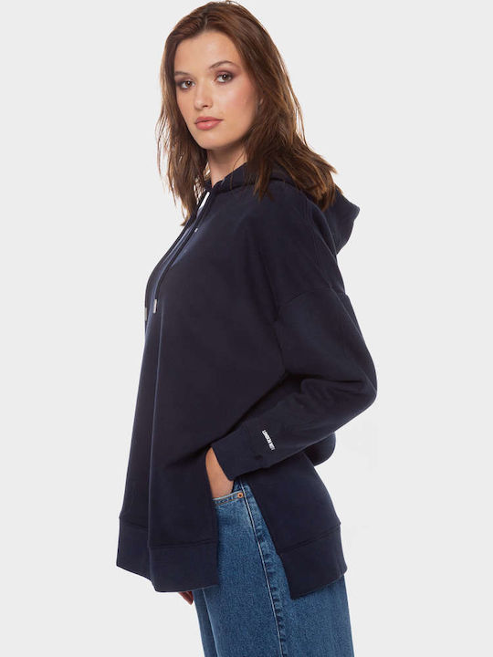 Fergie Lang Damen Sweatshirt Kapuzen Blau