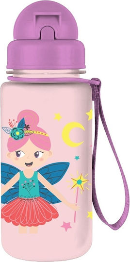 Must Kids Water Bottle Plastic with Straw 400ml (Various Designs/Colours)