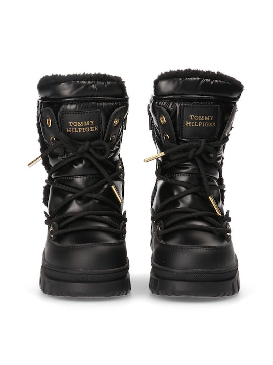 Kinder-Schneestiefel mit Reißverschluss Schwarze