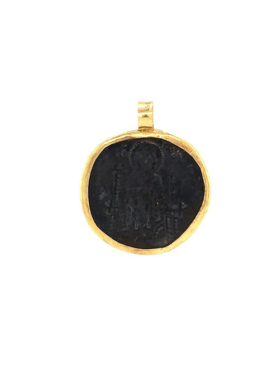 Drandakis Charm Amulet Constantine from Gold 9 K