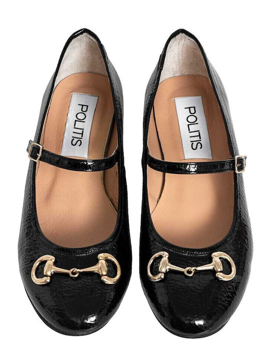 Women's Ballerina Shoes Patent Leather Mary Jane Anatomic Black