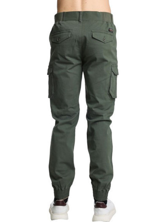 Men's Cargo Elastic Regular Fit Khaki Trousers