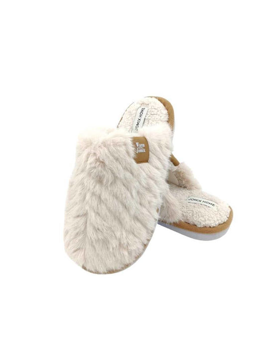 Jomix Winter Women's Slippers in Beige color