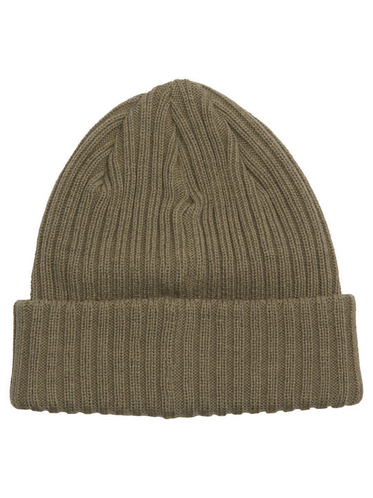 DC Fish N Destroy 2 Beanie Unisex Beanie with Rib Knit in Khaki color