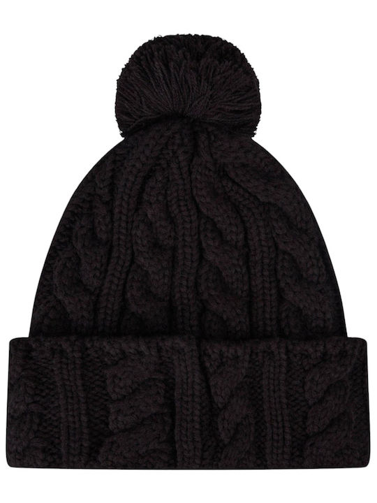 Ski Club Sanga Pom Pom Beanie Beanie Knitted in Black color