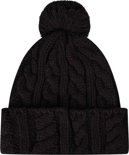 Ski Club Sanga Pom Pom Beanie Feminin Căciulă Tricotat în culoarea Negru