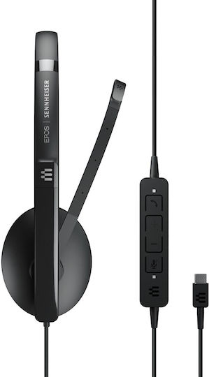 Epos Adapt 160 USB-C II На ушите Мултимедийни слушалки с микрофон в Черен цвят