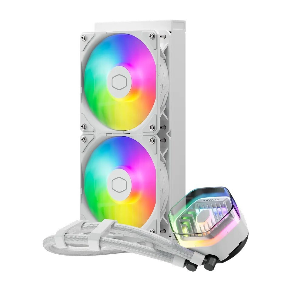 CoolerMaster MasterLiquid 240 ATMOS Υδρόψυξη Επεξεργαστή Διπλού Ανεμιστήρα 120mm για Socket AM4/AM5/1700/1200/115x με ARGB Φωτισμό Λευκή