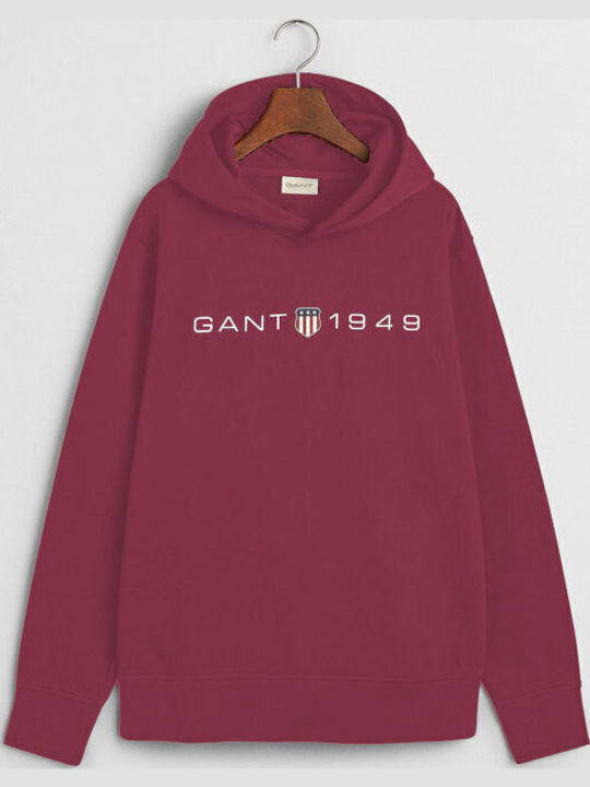 Sweatshirt with Hood Burgundy