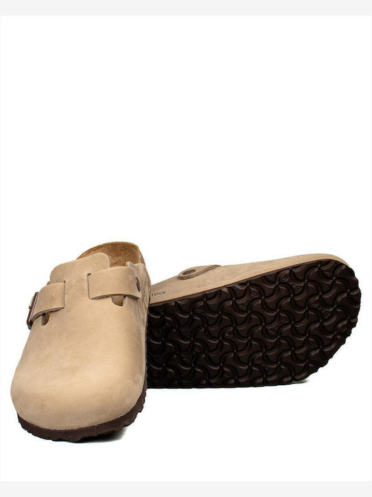 Boston Soft Footbed Men's Leather Slippers Brown