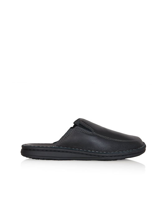 Zarkadi Men's Leather Slippers Black