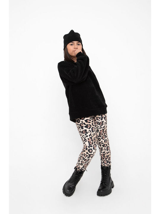 Melin Rose Kids Long Legging Animal Print Black