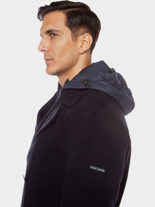 Temry Herren Mantel Blau