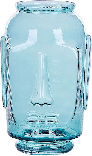Beliani Glasvase Blau