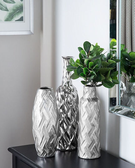 Beliani Silberne Vase Silber