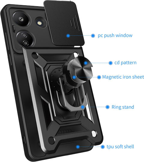 Techsuit Camshield Back Cover Πλαστικό / Σιλικόνης Πράσινο (Xiaomi Redmi 13C 5G - Techsuit CamShield Series - Green)