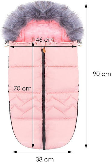 Universal Waterproof Stroller Footmuff 90x45cm Pink