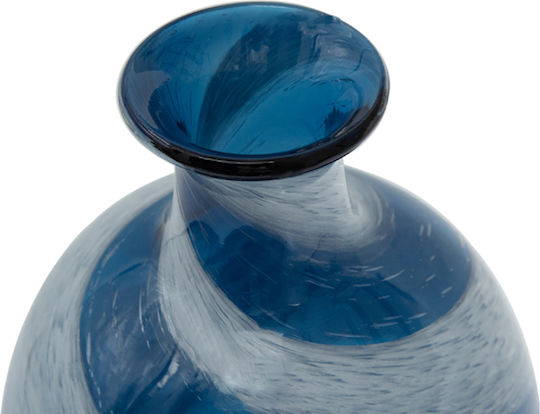 Artekko Διακοσμητικό Βάζο Γυάλινο Mayron Μπλε Φ19xΥ40cm