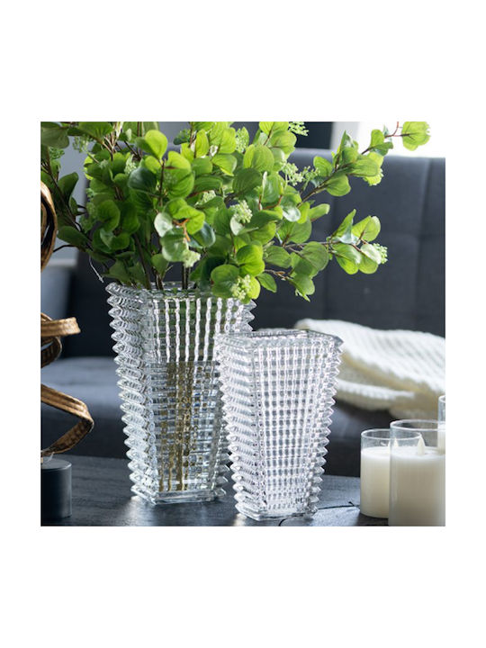 Artekko Decorative Vase Glassy Transparent 16.5x12x28cm