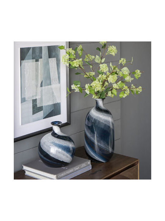 Artekko Vază Decorativă Sticlă Mayron Albastru 19x19x40cm 1buc