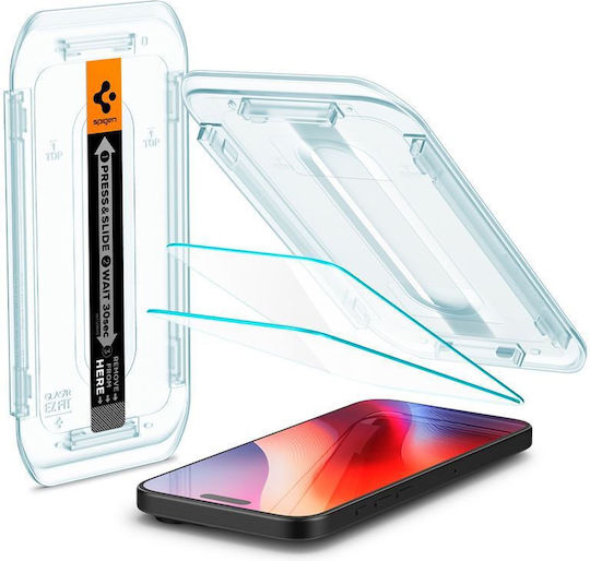Spigen GLAS.tR EZ FIT Закалено Стъкло 2 Бройки iPhone 17 / 17 Pro / 16 Pro