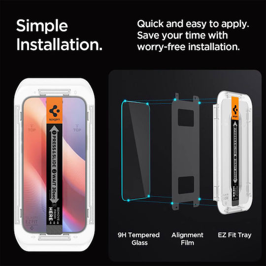 Spigen GLAS.tR EZ Fit Privacy Tempered Glass 2τμχ (iPhone 17 Pro Max / iPhone 16 Pro Max)