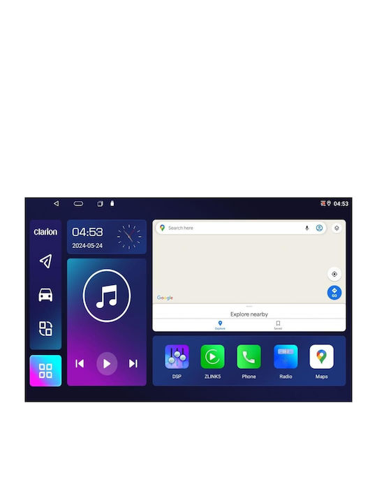 Clarion Sistem Audio Auto pentru Fiat Sedici Suzuki SX4 2006-2011 (Bluetooth/USB/WiFi/GPS/Apple-Carplay/Android-Auto) cu Ecran Tactil 9"