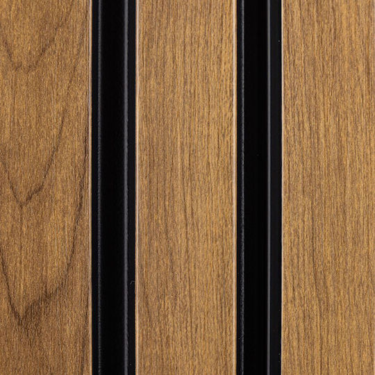 3D Wall Panel with Glue Beige 280x12.3cm Premium Line Wall Panel Dark Natural