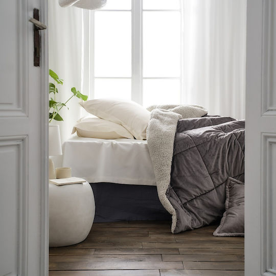 Gofis Home Комбинирано одеяло Единично 170x220бр Teddy Mystic Grey 300 г/м²Gsm