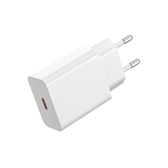 XO Încărcător Fără Cablu cu Port USB-C 20W Quick Charge 2.0 Albς (L126)