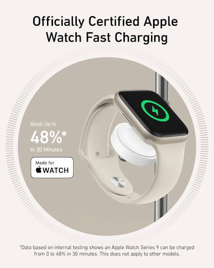 Anker Φορτιστής Magsafe 15W Power Delivery Λευκός (MagGo 3 in 1 B25M3321)