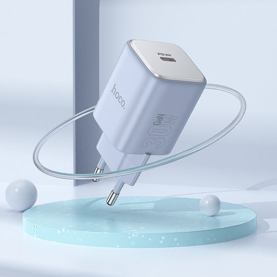 Hoco Încărcător Fără Cablu GaN cu Port USB-C 30W Livrarea energiei Albastru (N43)