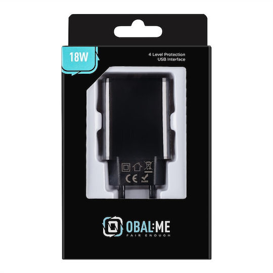 Obal:Me Wireless Charger with USB-A Port 18W Quick Charge 3.0 Black (18W1UBL)