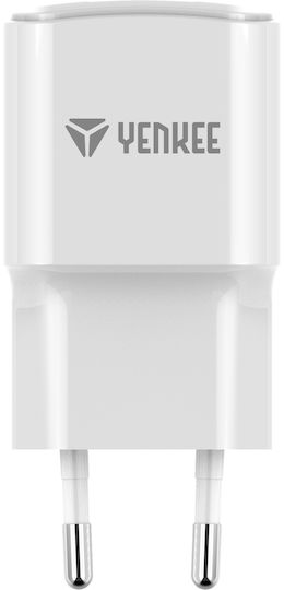 Yenkee Charger Without Cable with USB-A Port 18W Quick Charge 3.0 Whites (YAC 2023WH)