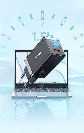 Mcdodo Φορτιστής Χωρίς Καλώδιο GaN 67W Power Delivery Μαύρος (Ch-1541)