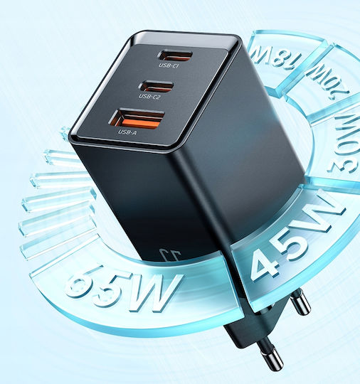 Mcdodo Φορτιστής Χωρίς Καλώδιο GaN 67W Power Delivery Μαύρος (Ch-1541)