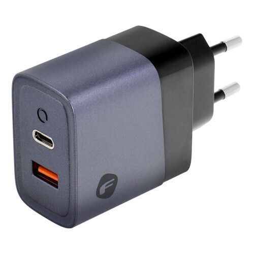 Forcell Ladegerät ohne Kabel GaN mit USB-A Anschluss und USB-C Anschluss 45W Stromlieferung / Schnellaufladung 4.0 Gray