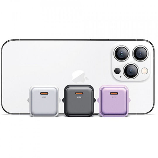 Usams Charger Without Cable with USB-C Port 20W Power Delivery Blacks (CC183)