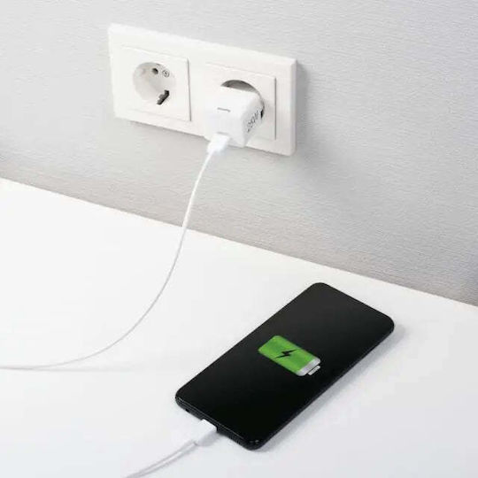 HAMA Charger Without Cable with USB-C Port 25W Quick Charge 3.0 Whites (00201652)