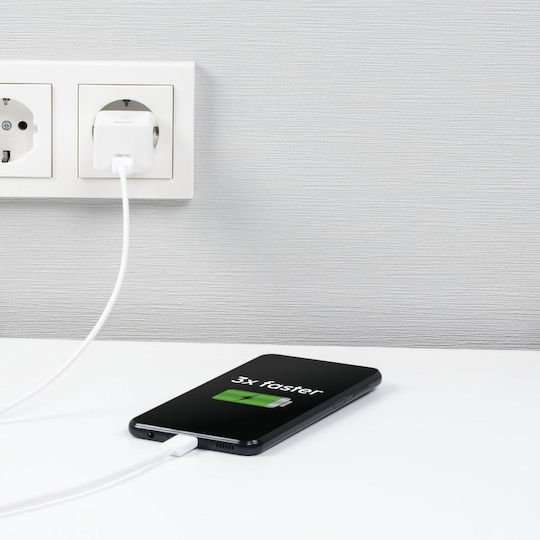 HAMA Charger Without Cable with USB-C Port 25W Quick Charge 3.0 Whites (00201652)