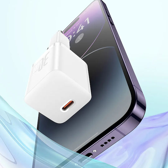 Baseus Ladegerät GaN mit USB-C Anschluss und Kabel USB-C - USB-C 30W Midnight Purple (P10110902523-00)
