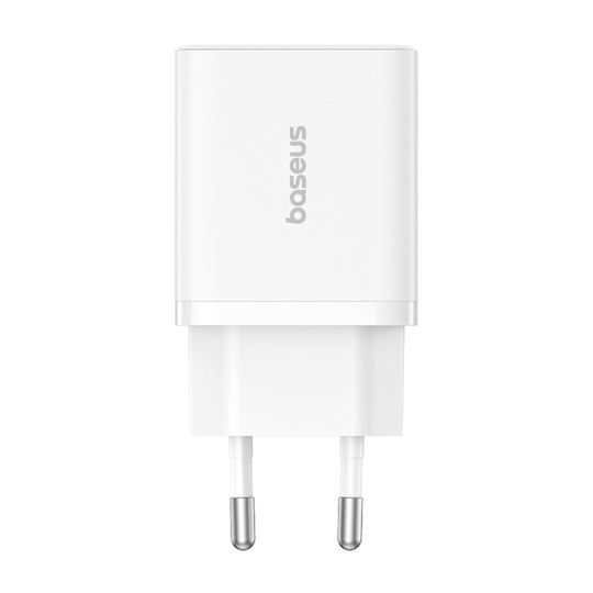 Baseus Încărcător Fără Cablu GaN cu Port USB-A și Port USB-C 30W Livrarea energiei Albς (Cube)