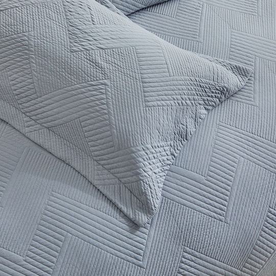 Liolios Home Diverso Tagesdecke King Size aus Polyester Grey 260x240cm