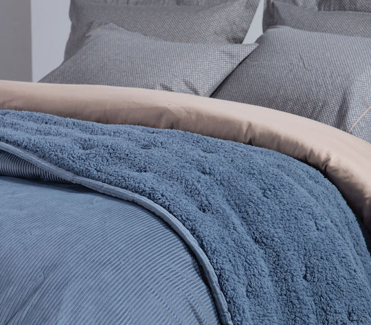 Nef-Nef Homeware Kotler Coverlet Queen Size from Polyester Denim 230x240cm