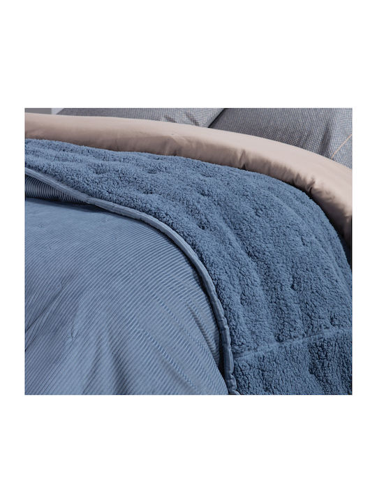 Nef-Nef Homeware Kotler Cuvertură Extra-dublu din Poliester Denim 230x240cm