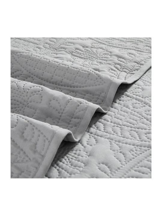 My Home Luxury Set Coverlet Queen Size GREY OPEN 220x240cm 3pcs