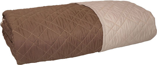 Viopros Κουβερλί Υπέρδιπλο Μπεζ / Καφέ 220x240cm Viopros Κουβερλί Υπέρδιπλο Μπεζ / Καφέ 220x240cm