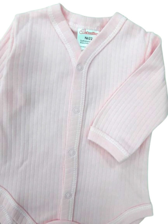 Beboulino Baby Bodysuit Long-Sleeved Pink