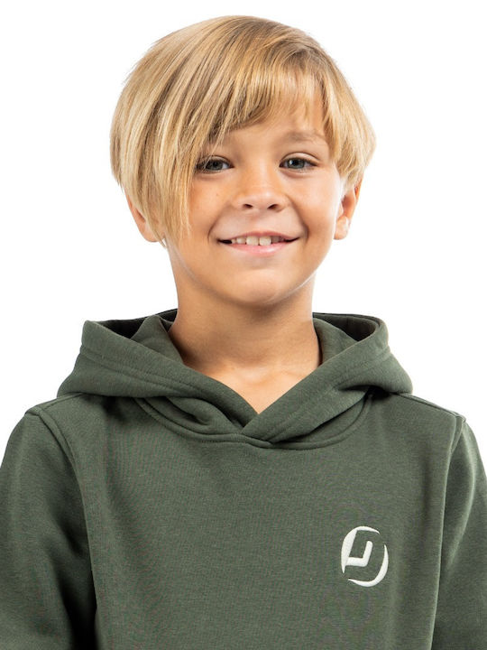 Kids Sweatshirt with Hood and Pockets Haki