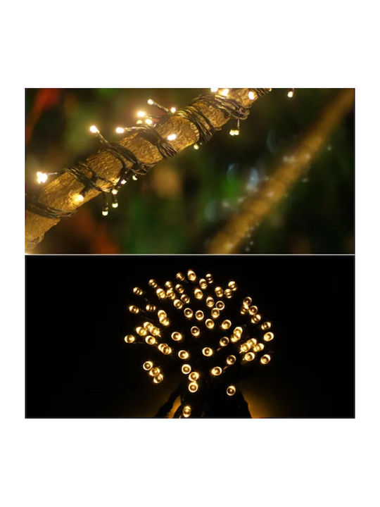 200 Lights LED 20m. Warm White Solar in String 1pcs